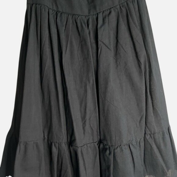 SHEIN Midi Black Backless Cut Out Puff Sleeve Self Tie Smocked Waist Scoop Neck - Picture 13 of 15